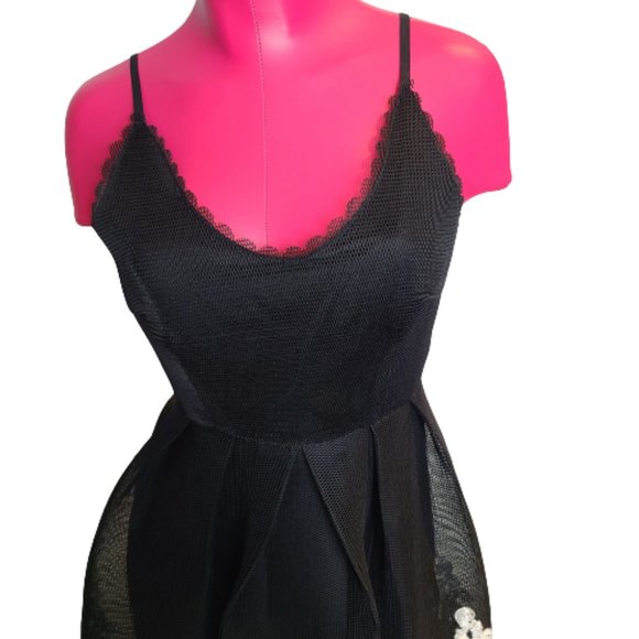 Stunning Black Cocktail Dress with White Accents by Jenn - Picture 5 of 16